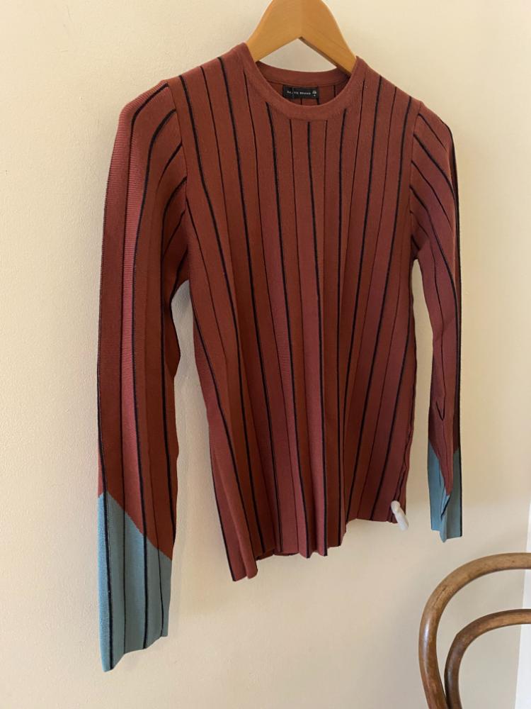 Skatie Pleated Knit Sweater