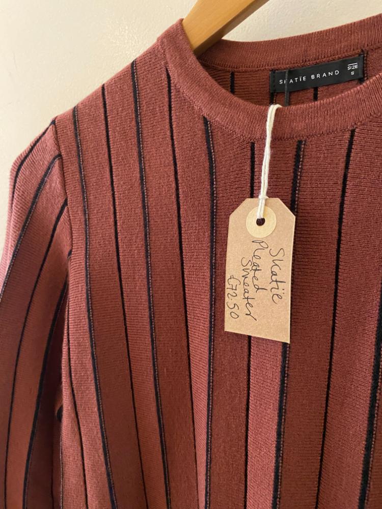 Skatie Pleated Knit Sweater - Image 2