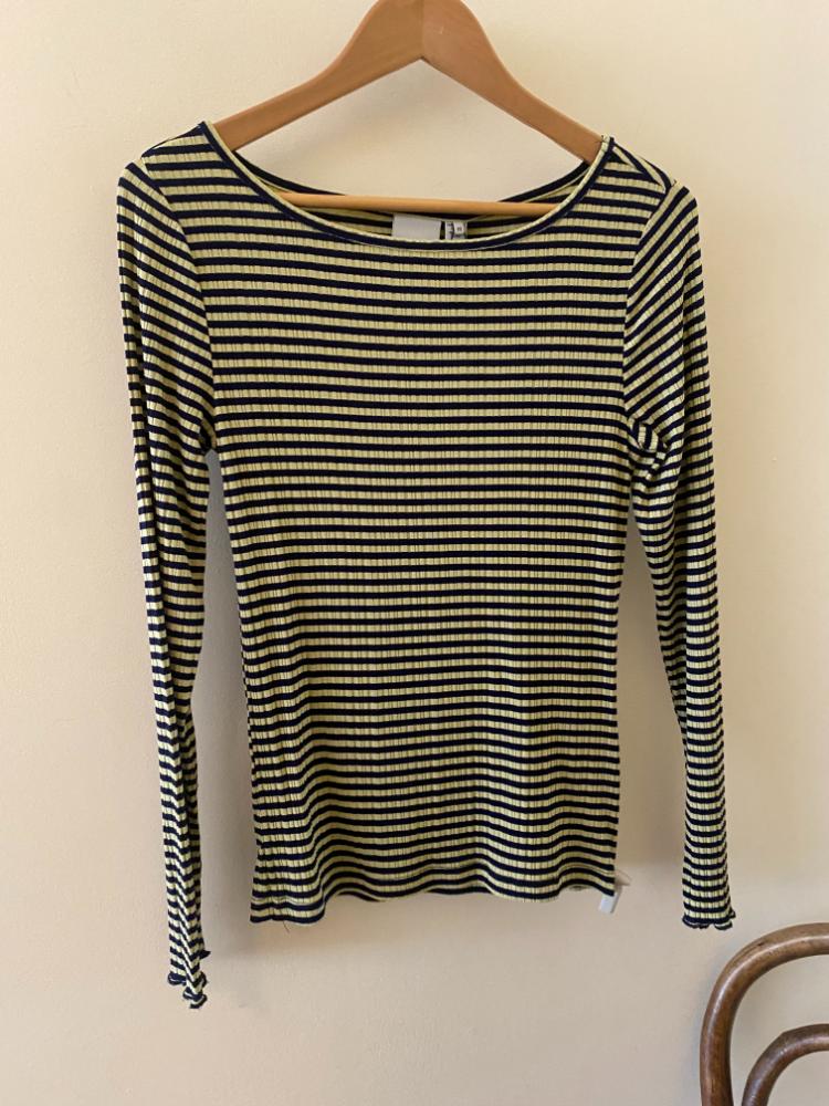 ICHI Cella Striped Long Sleeve Top